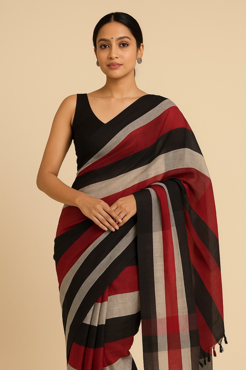 Sico Striped Khadi Saree