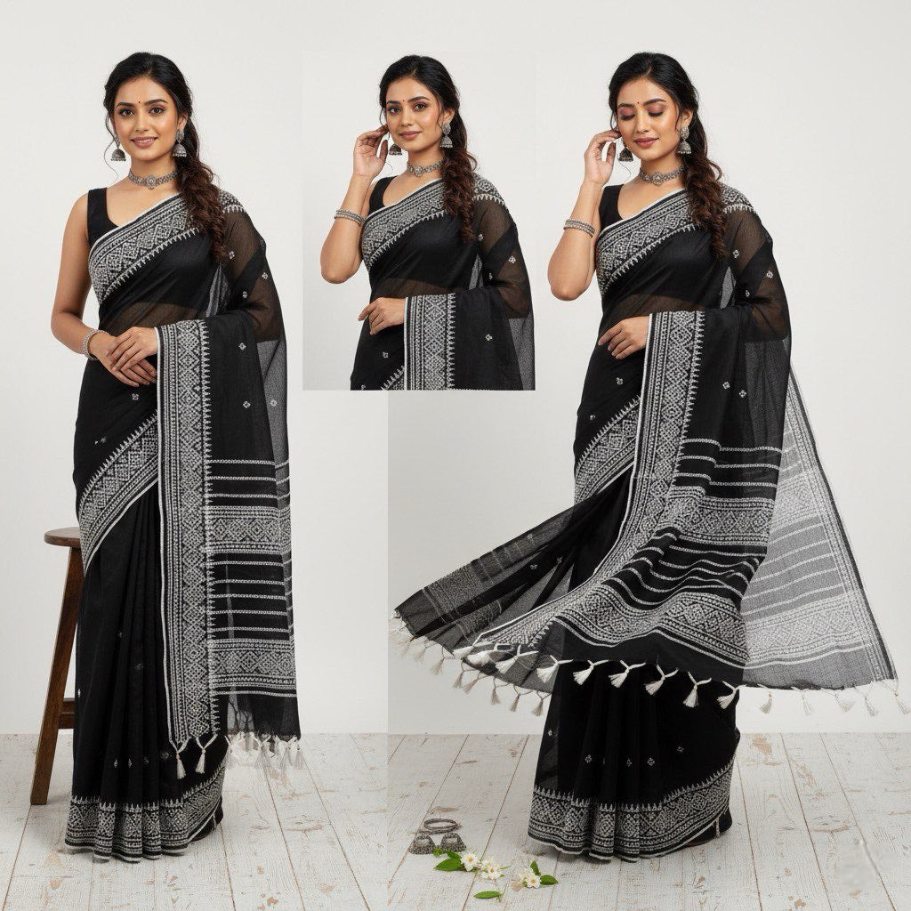 Pure Cotton Slab Khadi Saree – Handwoven Elegance for Everyday & Festive Wear