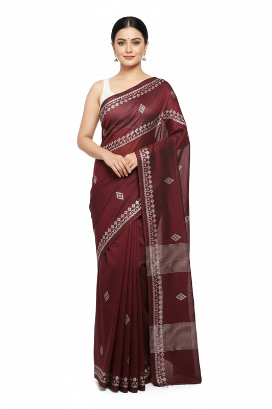 Gorgeous Maroon saree with blouse