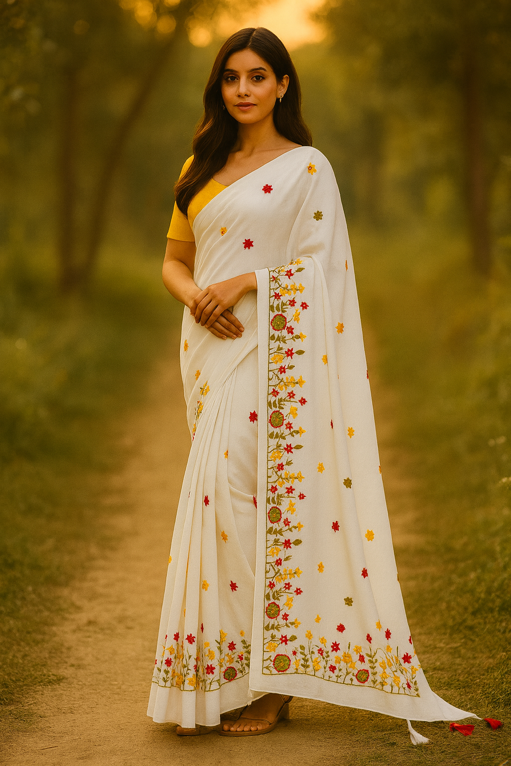 Bodhi Blossom – Premium Handloom Saree ✨