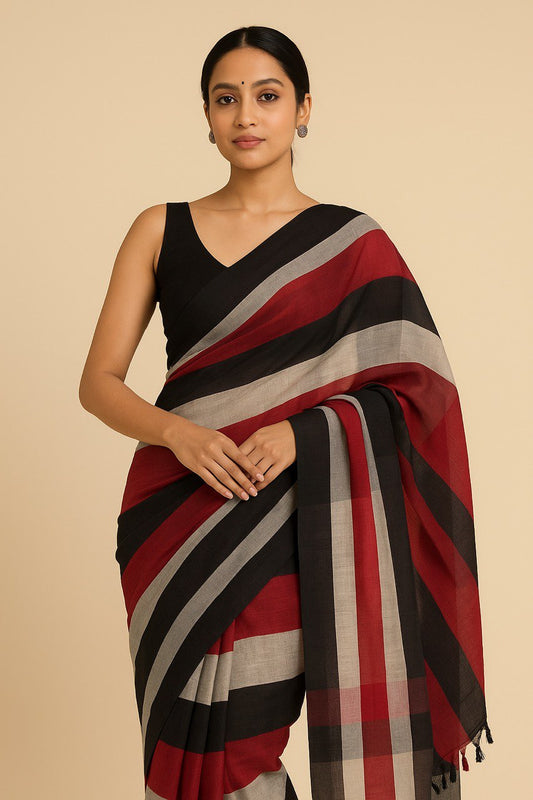 Sico Striped Khadi Saree
