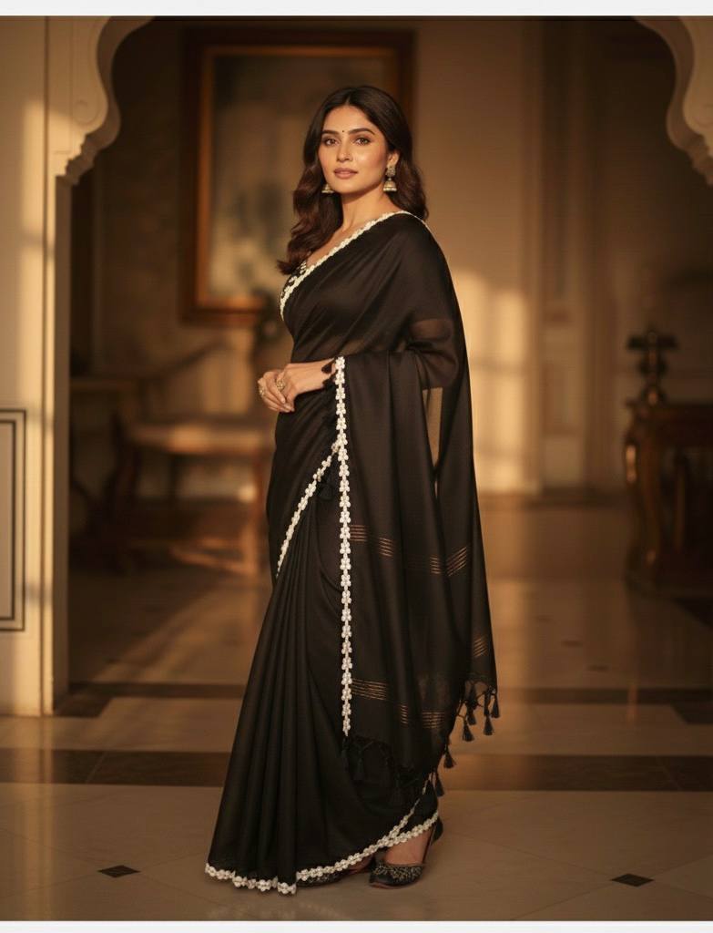 THE BLACK BENGALI HANDLOOM SAREE