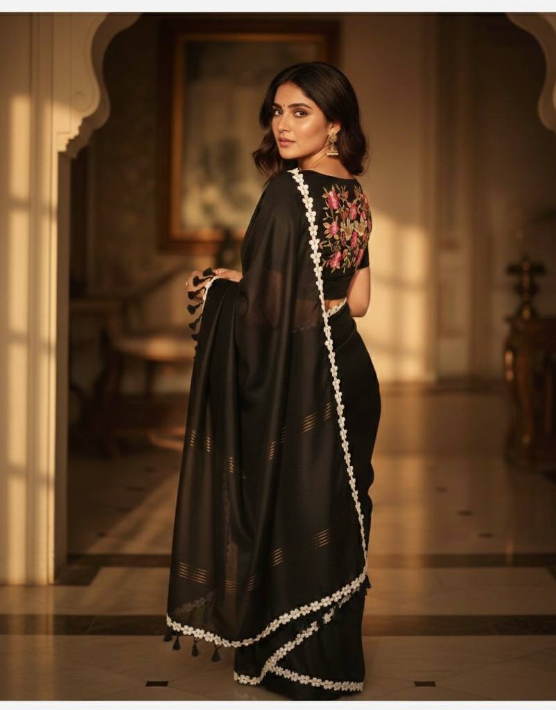 THE BLACK BENGALI HANDLOOM SAREE